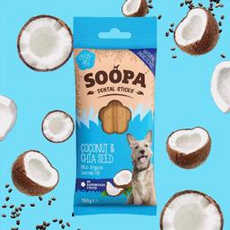 Soopa Vegan Dog Snack Coconut & Chia Seed Dental Sticks