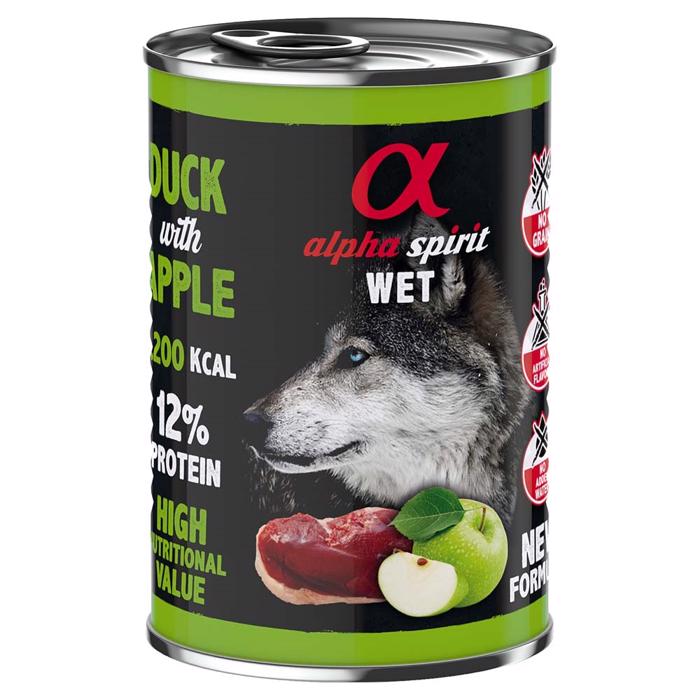 Alpha Spirit Wet Duck & Green Apple Våtfoder för hundar 400g