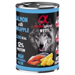 Alpha Spirit Wet Lax & Pineapple Blötfoder för hundar 400g