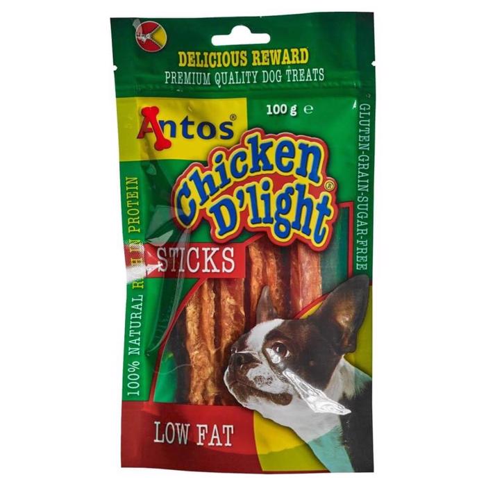 Antos Chicken D\' Light Sticks Läckra kycklingbröstpinnar 100g