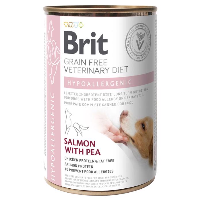 Brit Spannmålsfri Veterinärdiet Hypoallergen lax med ärta 400g