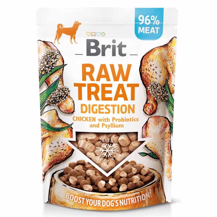 Brit Raw Treat Digestion med kyckling, probiotika & loppfröskal 40g