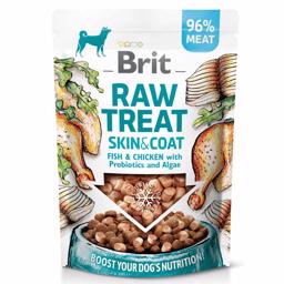 Brit Raw Treat Skin & Coat med fisk, kyckling, probiotika & alger 40g - DATUM VAROR