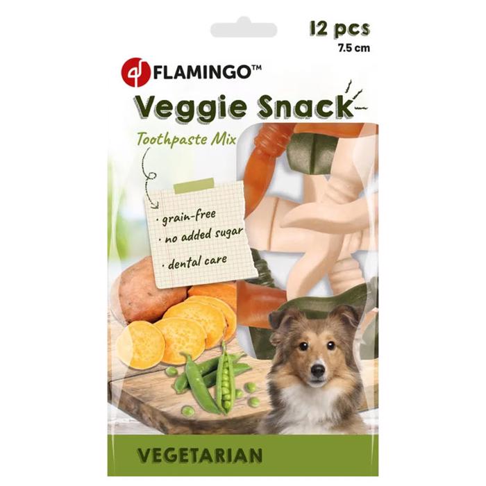 Flamingo Veggie Snack Vegetarisk Tandkräm Mix 12 st