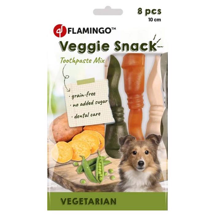 Flamingo Veggie Snack Vegetarisk Tandkräm Mix 8 st