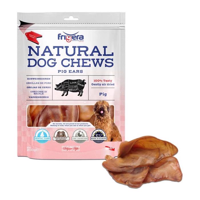 Frigera Natural Dog Chews Grisöron Naturligt torkade Grisöron 200g