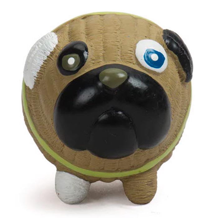 Hugglehounds Ruff-Tex boll i naturgummi Bulldog Puggie