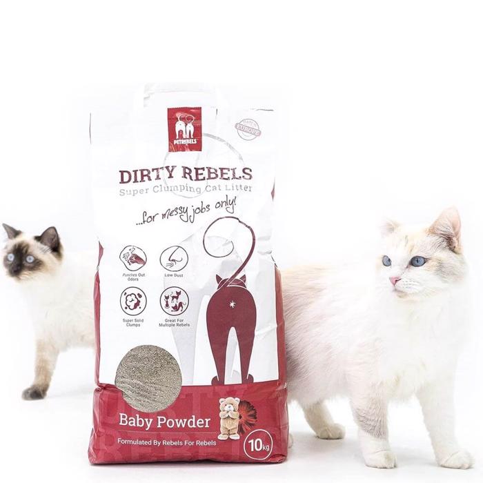 Kattsand Dirty Rebels Med Doft Av Baby Powder 10kg