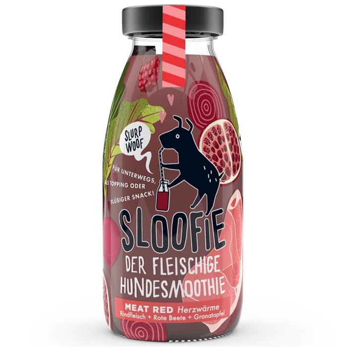 Sloofie Hunde Smoothie Kött Röd Herzwärme 250ml - DATUM PRODUKTER