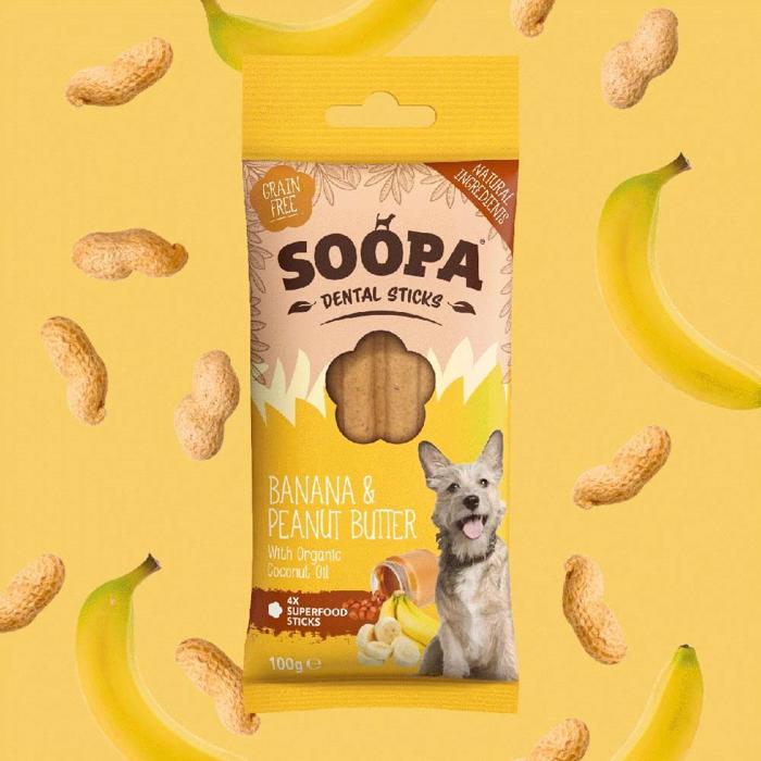 Soopa Vegan Dog Snack Banana & Peanutbutter Dental Sticks