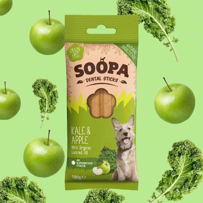 Soopa Vegan Dog Snack Kale & Apple Dental Sticks