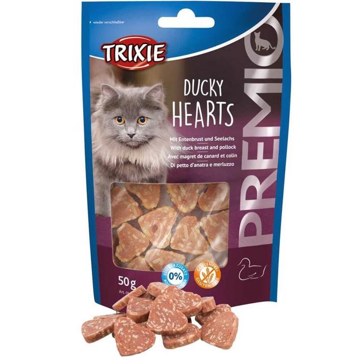 Trixie Premio Cat treats Hearts of ankbröst & bläckfisk 50g