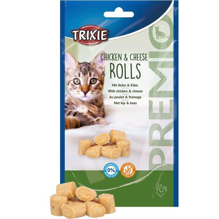 Trixie Premio Chicken & Cheese Roll Cat Snack Chicken & Cheese 50g - DATUMVAROR