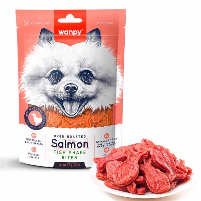 Wanpy Salmon Fish Shape Bites 100g