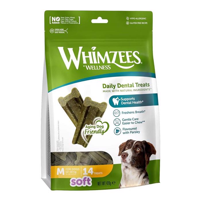 Whimzees Chew Sticks Soft MEDIUM Glutenfri Vegan 28st påse