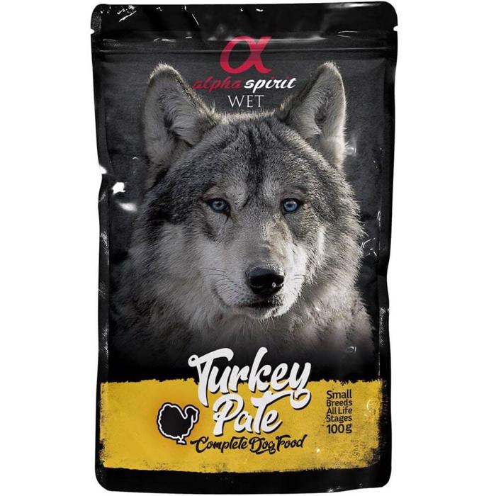 Alpha Spirit Pouch Turkey Pate Delicious Wet Food With Turkey