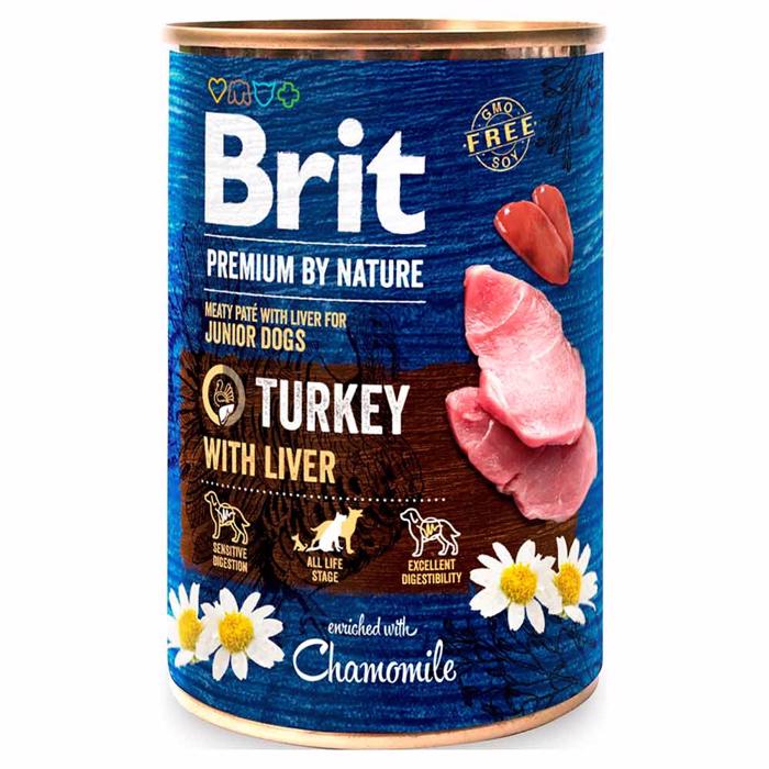 Brit Premium By Nature Wet Dog Food Kalkon & Lever 400gr