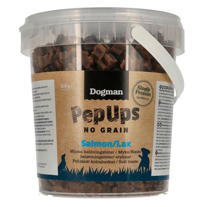 Dogman Pep Ups Grain Free Treats With Salmon Reseal hink 500 gram