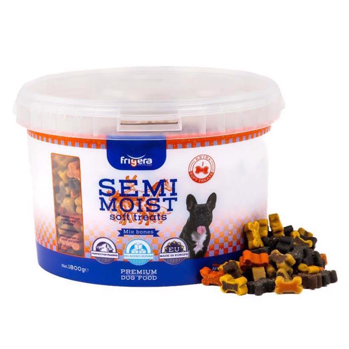 Frigera Semi Moist Soft Dog Treats Mix Bones 165g