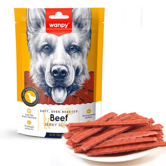 Wanpy Soft Ugn Rostad Beef Jerky Skivor Steak Sticks 100g