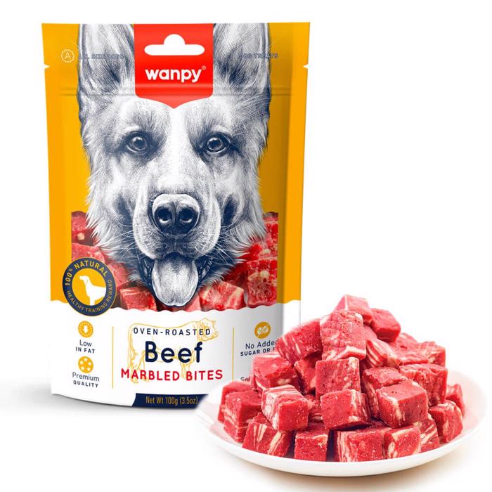 Wanpy Treats Ugnsrostade marmorerade bites NÖTKÖT 100g 